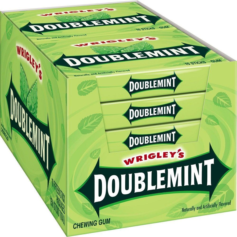 Wrigley&#39;s Doublemint Gum 210 Pack Boxes 15 Pieces Per Pack Total 300 Pieces, 20 Count, (Pack of 10)