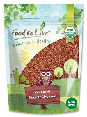 Food to Live Organic Brown Flax Seeds, 5 Pounds - Whole Raw Flaxseeds, Non-GMO, Unroasted, Dried, Kosher, Vegan. Rich in Omega-3 Fatty Acids, and Dietary Fiber. Perfect for Salads, and Baked Goods.