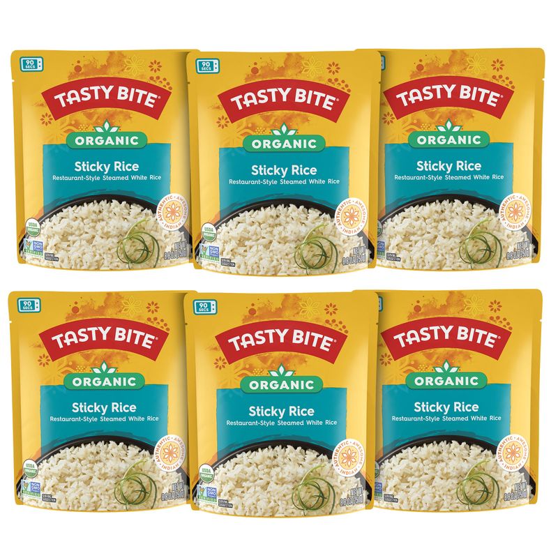Tasty Bite Organic Sticky Rice, 8.8 Ounce, (Pack of 6), Ready to Eat, Microwavable, Vegan, Gluten-Free