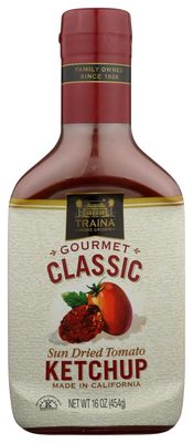 Traina Home Grown Gourmet Classic Ketchup - No Corn Syrup, Non GMO, 16 oz bottle (6 Pack)