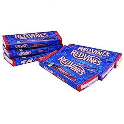 Red Vines Licorice Variety Pack, Red and Grape Flavor, 5oz Trays (6 Pack), Soft &amp; Chewy Candy Twists