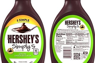 HERSHEYS SIMPLY 5 GENUINE CHOCOLATE FLAVOR SYRUP  2 PACK  SET OF 2