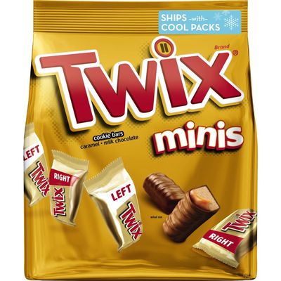 TWIX Minis Size Caramel Chocolate Cookie Candy Bars Bulk Pack, Sharing Size, 9.7 oz Bag (Pack of 8)