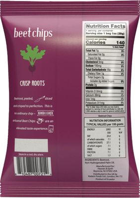 Heaven &amp; Earth Beet Chips 1oz (6 Pack) Crisp and Delicious | Gluten Free | Certified Kosher (including Passover)