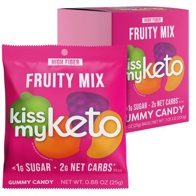 Kiss My Keto Gummies Candy - Low Carb Candy Fruity Mix, Keto Snack Pack - Healthy Candy Gummys - Vegan Candy, Keto Gummy Candy - Keto Candy Gummies (8-pack)