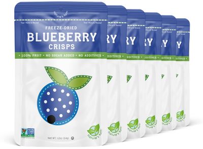 Nature&#39;s Turn Freeze-Dried Fruit Snacks, Blueberry Crisps, Pack of 6 (1.2 oz Each)