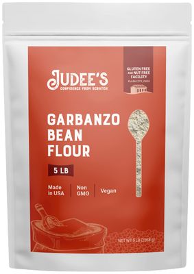 Judee&#39;s Chickpea Flour 5 lb - Non-GMO, Vegan, Made in USA Garbanzo Bean Flour - Great for Making Tortillas, Socca, Banana Bread, and Chickpea Fritters - Gluten-Free and Nut-Free