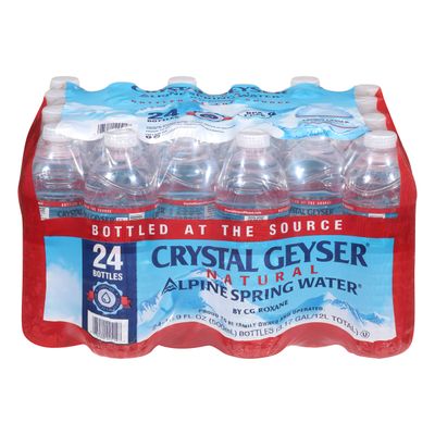 Crystal Geyser Natural Alpine Spring Water, Drinking Water Bottled at the Source, 16.9oz Bottles, 24-Pack