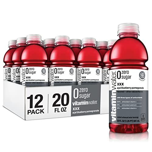 vitaminwater zero sugar xxx, electrolyte enhanced water w/vitamins, aai-blueberry-pomegranate drinks, 20 fl oz, 12 Pack