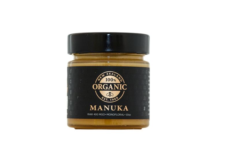100 ORGANIC NEW ZEALAND Raw Manuka Honey 400MGO 10oz glass jar, Hive to Hand, Superfood, Independently certified, Non-GMO
