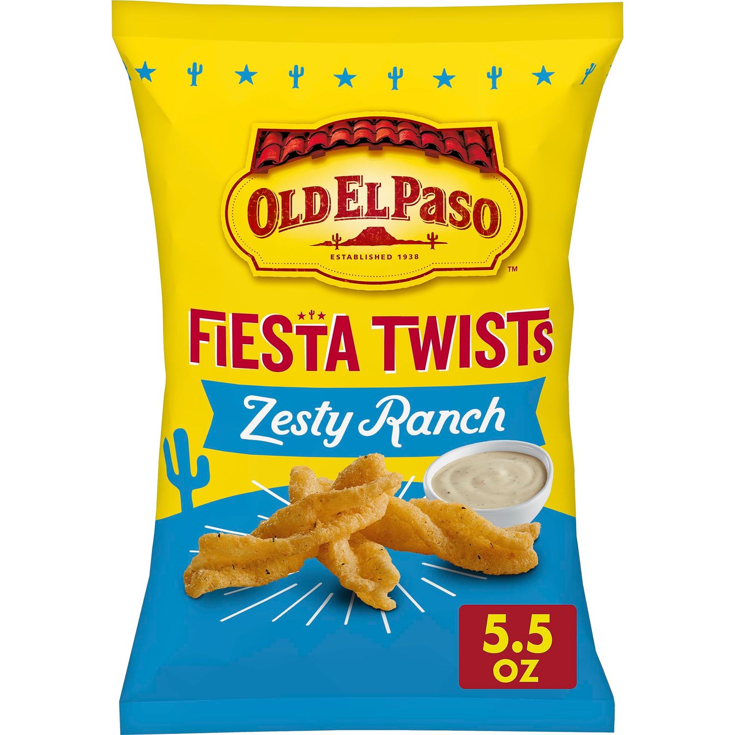 Old El Paso Fiesta Twists, Zesty Ranch, Crispy Corn Snacks, 5.5 oz