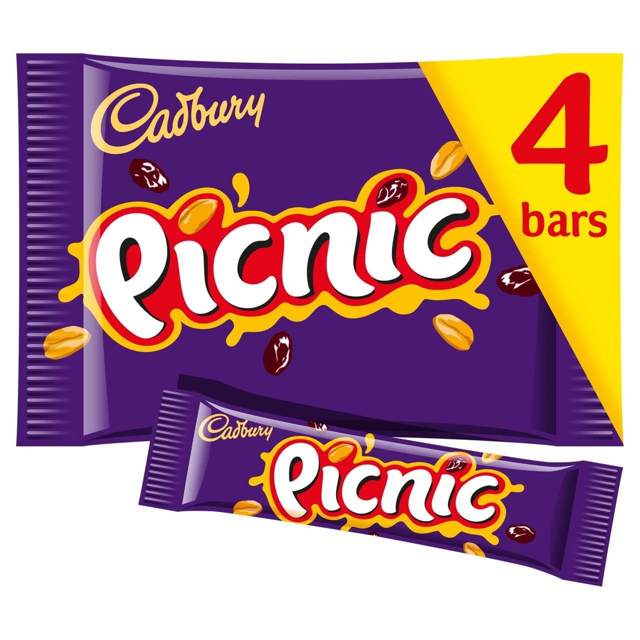 Original Cadbury Picnic 4 Bars Imported from the UK, England