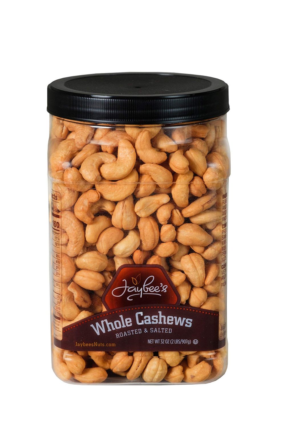 Cashews Roasted Salted - 32 oz 2 lbs | Whole Cashew Nut | Healthy Protein Snack | Natural Keto &amp; Vegan Diet Friendly | Great for Cooking, Baking, Salads | Kosher | Jaybee&#39;s Nuts