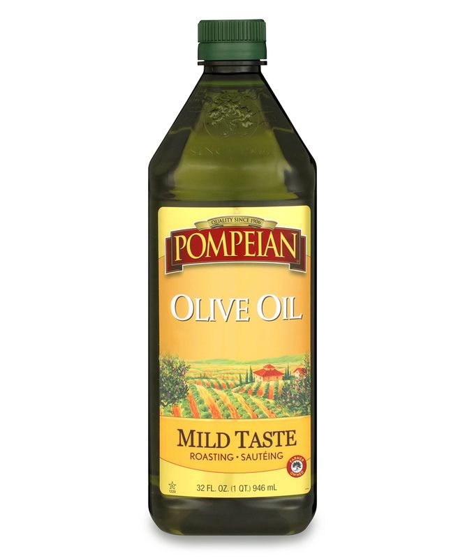 Pompeian Mild Taste Olive Oil, Perfect for Roasting &amp; Sauteing, Naturally Gluten Free, Non-Allergenic, Non-GMO, 32 FL. OZ.