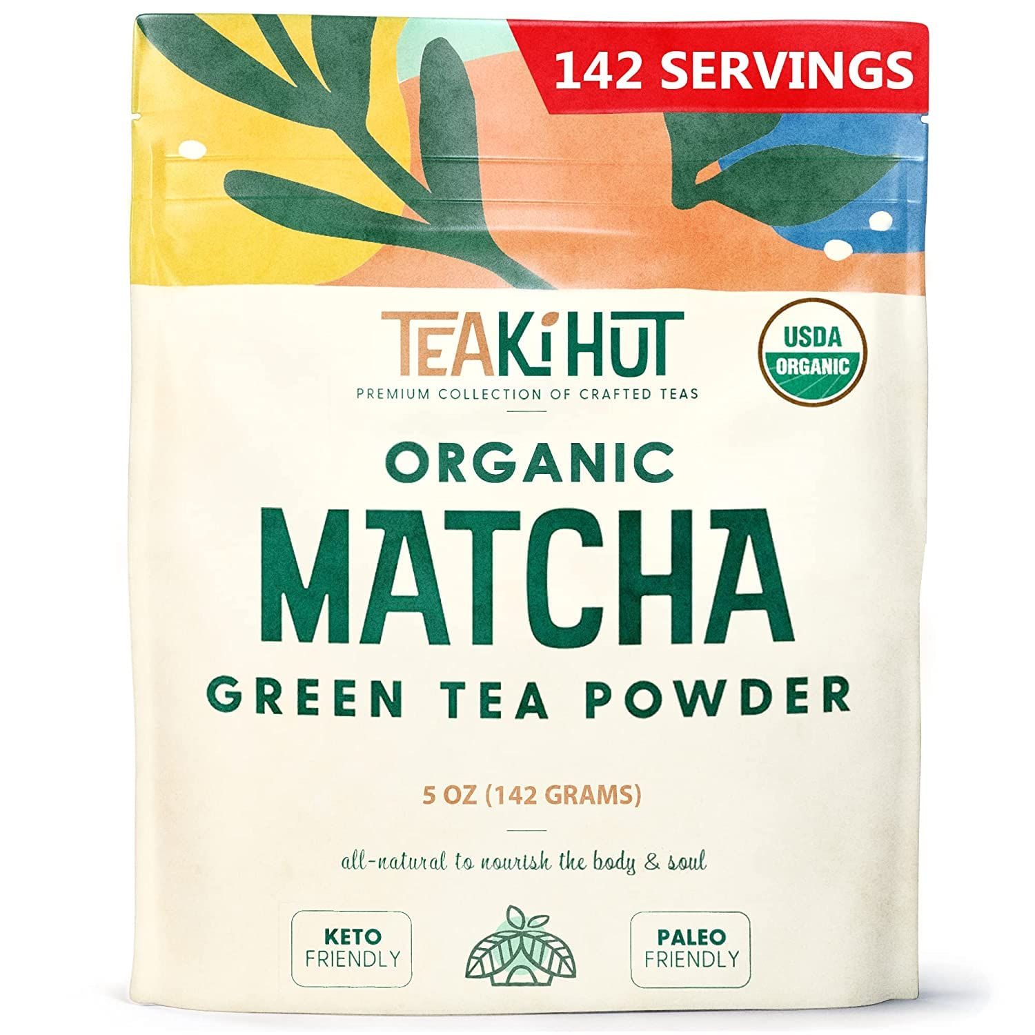 Matcha Green Tea Powder 5 oz, Refreshing Matcha Green Tea Powder for Baking and Cooking, Unsweetened and Delicious, Pure Matcha Powder for Smoothies, Latte, Hot and Cold Drinks