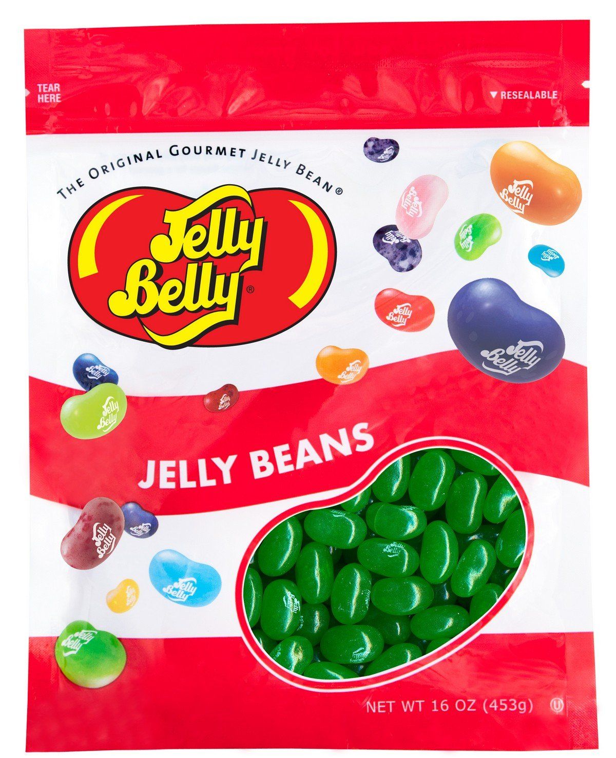 Jelly Belly Green Apple Jelly Beans - 1 Pound (16 Ounces) Resealable Bag - Genuine, Official, Straight from the Source