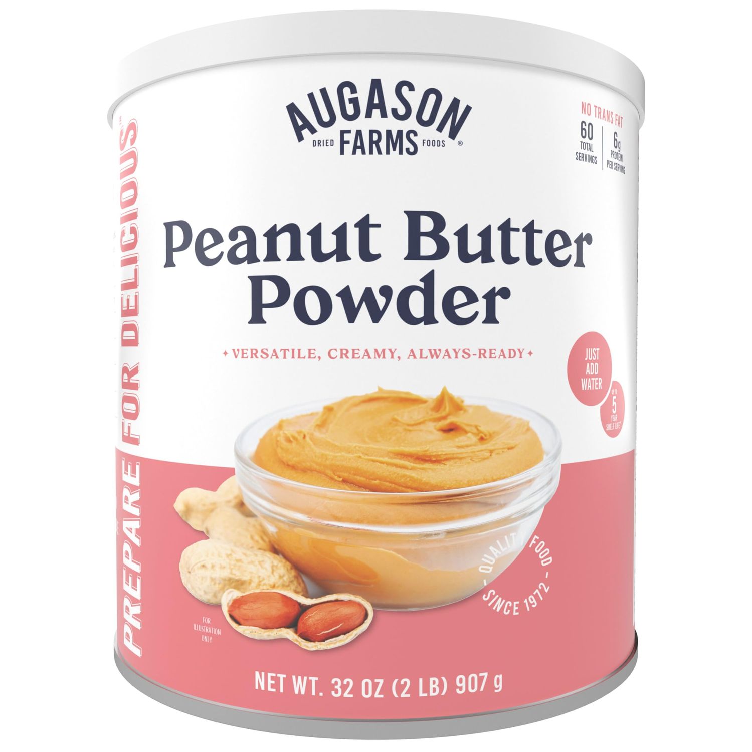 Augason Farms Peanut Butter Powder Can, Emergency Food Supply, Everyday Meals, 60 Servings