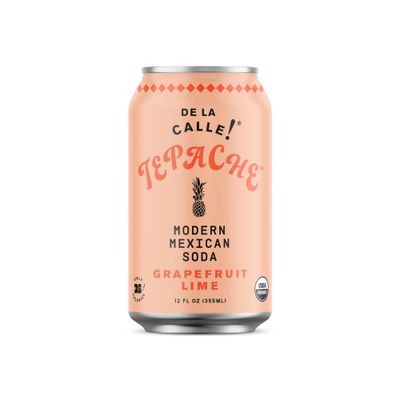 De La Calle Tepache  Grapefruit Lime  Modern Mexican Soda  Craft Fermented Pineapple Sparkling Beverage  Certified Organic Antioxidant Rich NonAlcoholic Healthy Soda Low Sugar Low Calorie NonGMO