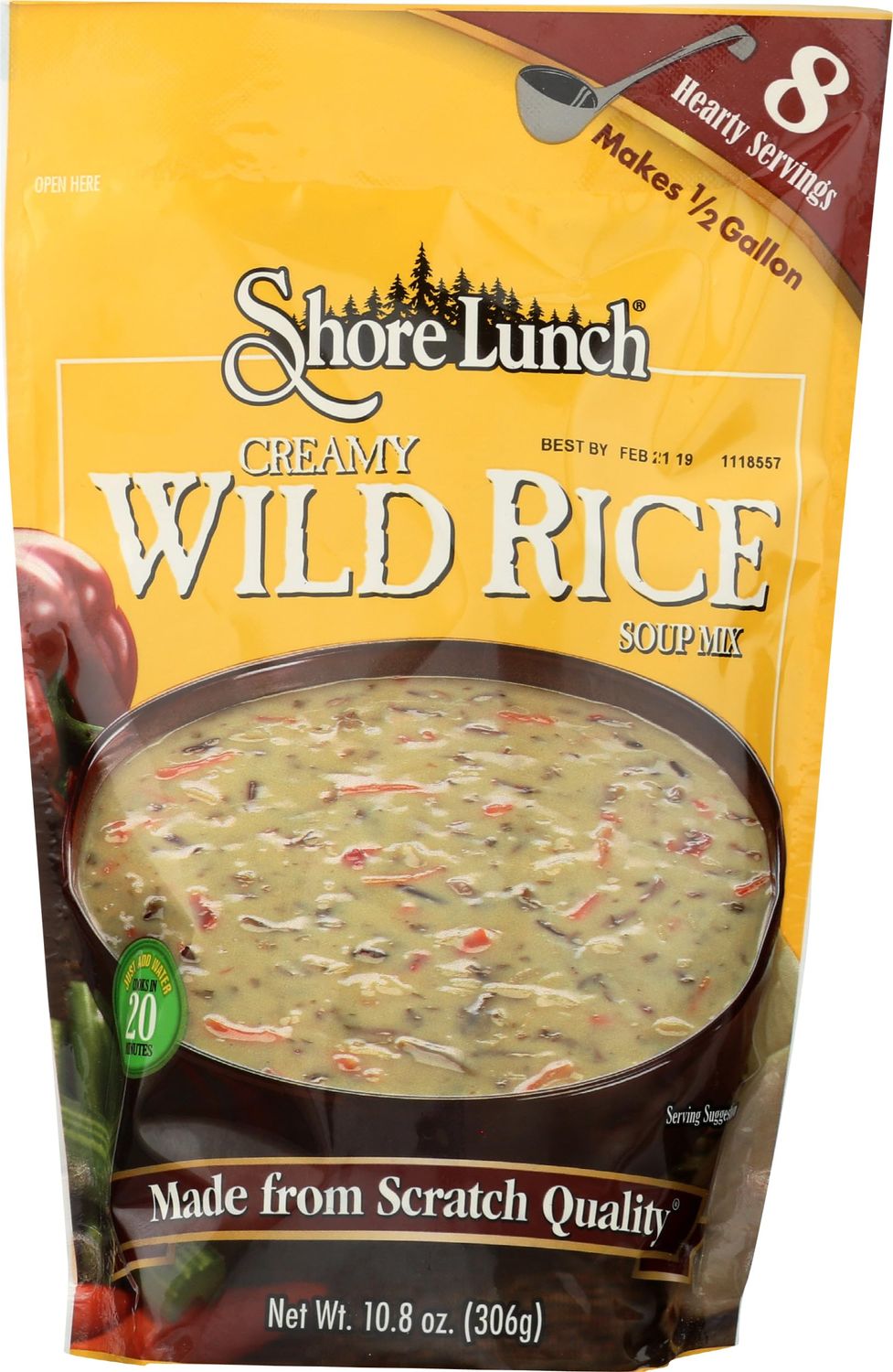 Shore Lunch Creamy Wild Rice Soup Mix, Just Add Water, Cooks in 20 Minutes, 10.8 Ounce (Pack of 6)