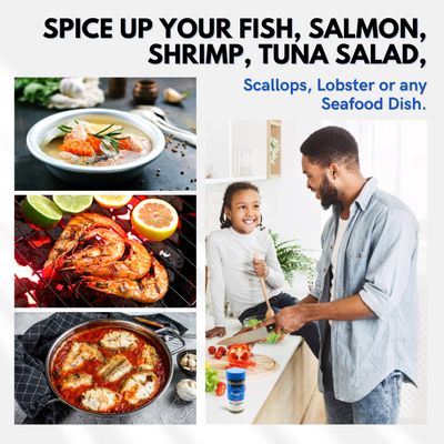 My Secrets Peggys Food Tasty Seafood Seasoning Blend - Low Sodium Spice Seasoning Mix - Natural Seafood Herb Spice Seasoning with Himalayan Pink Salt - 3.2 Oz Pack
