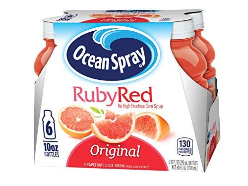 Ocean Spray Ruby Red Grapefruit Juice Drinks, 10 Fl Oz Bottles, 6 Count (Pack of 1)