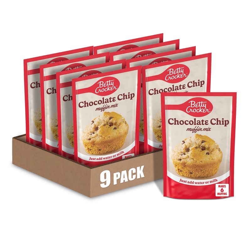 Betty Crocker Chocolate Chip Muffin Mix, 6.5 oz (Pack of 9)