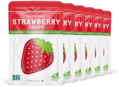 Nature&#39;s Turn Freeze-Dried Fruit Snacks, Strawberry Crisps, Pack of 6 (1.2 oz Each)