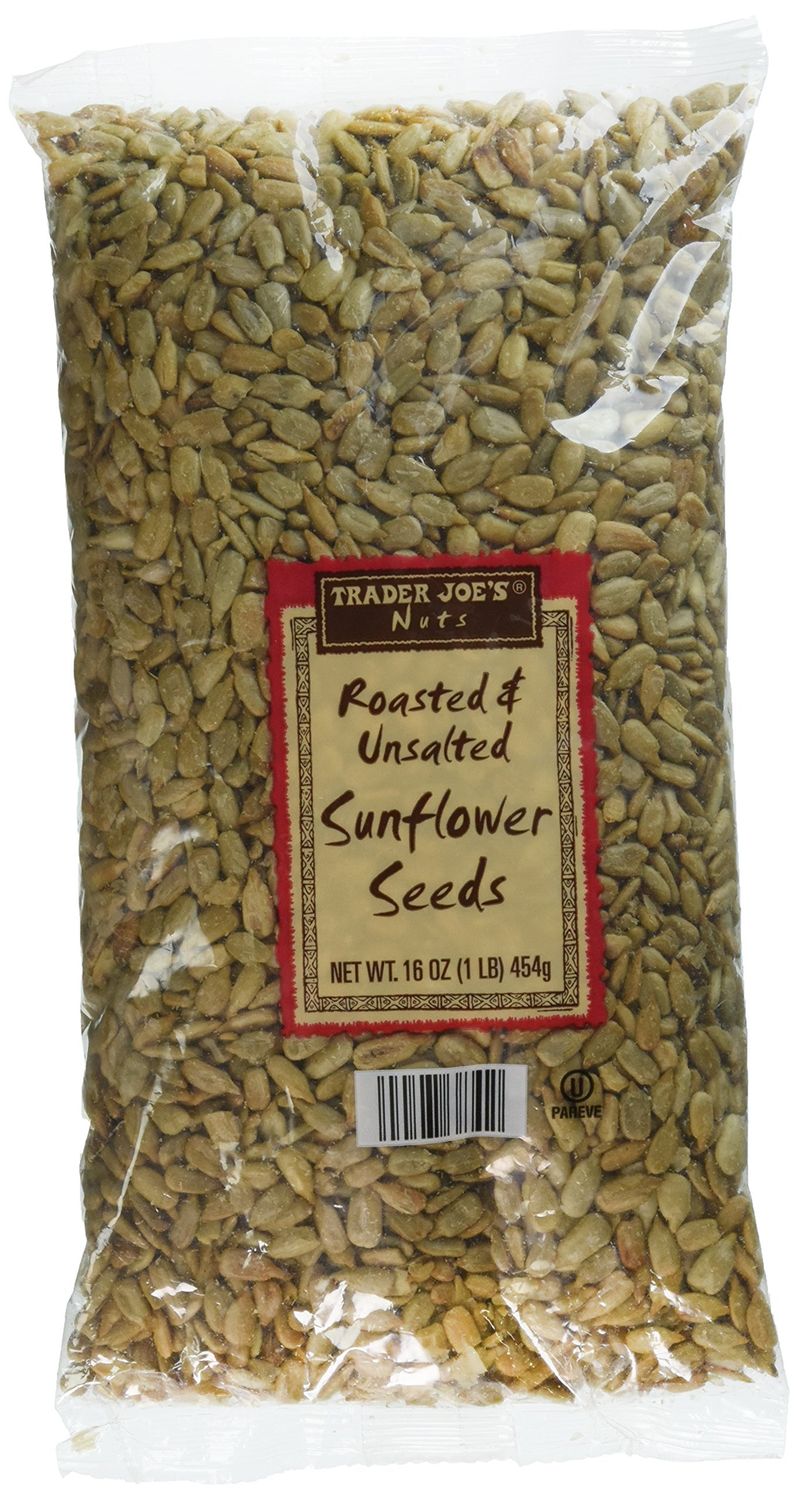 2 Pack Trader Joe&#39;s Roasted &amp; Unsalted Sunflower Seeds 16 oz NET WT