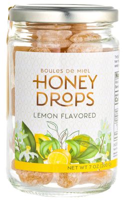 Gourmanity Honey Candy Lemon Drops, Surprise Lemon Flavoured Honey Filling, Soothing & Sweet Treat, Carefully Crafted with Natural Honey, Made in Provence, France, 7oz