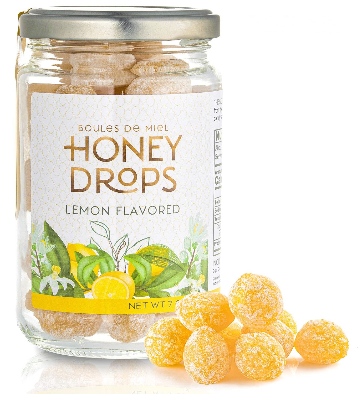 Gourmanity Honey Candy Lemon Drops, Surprise Lemon Flavoured Honey Filling, Soothing &amp; Sweet Treat, Carefully Crafted with Natural Honey, Made in Provence, France, 7oz