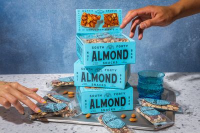 South 40 Snacks Almond Bar, Extra Crunchy Nut Snack Bar, Simple Ingredients, Honey and Sugar, Delicious Healthy Whole Almonds Nut Clusters, Individually Wrapped, 6g Protein (40g Bar, Pack of 12)