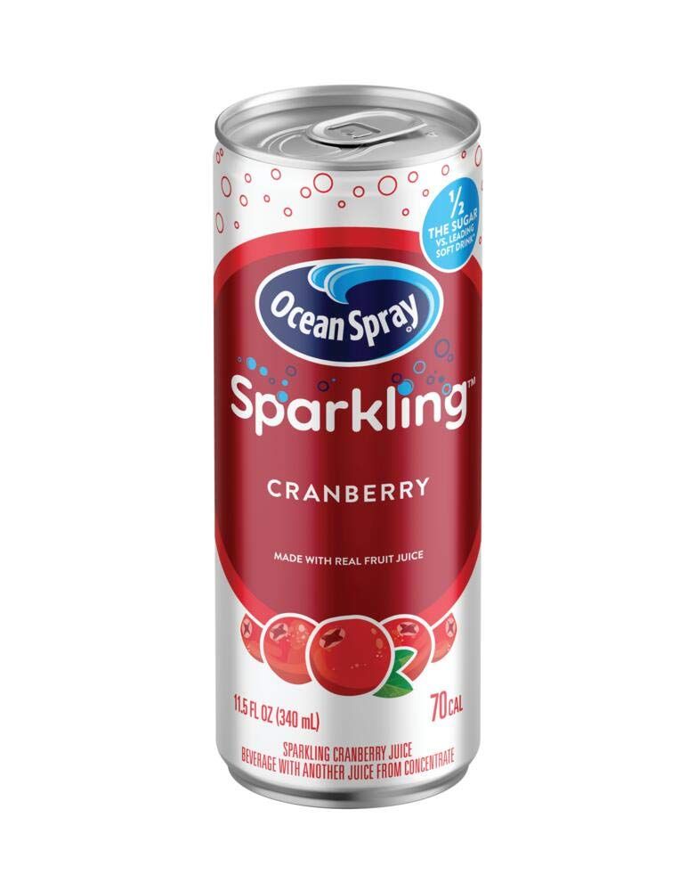 Ocean Spray Sparkling Cranberry Juice Drink, 11.5 Fl Oz Cans, 4 Count (Pack of 6)