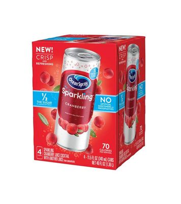Ocean Spray Sparkling Cranberry Juice Drink, 11.5 Fl Oz Cans, 4 Count (Pack of 6)
