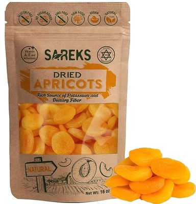 Sareks Premium Dried Apricot 16 oz in Resealable Bag - Unsweetened, Turkish Dry Apricots, Nutrient-Rich Snack with No Added Sugar - Gluten Free- Non-GMO, All Natural