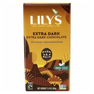 Lily&#39;s Sweets, 70% Cocoa Extra Dark Chocolate Bar, 2.8 Ounce