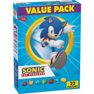 Sonic The Hedgehog Fruit Flavored Snacks, Treat Pouches, Gluten Free Snack, Value Pack, 22 Ct, 17.6 oz