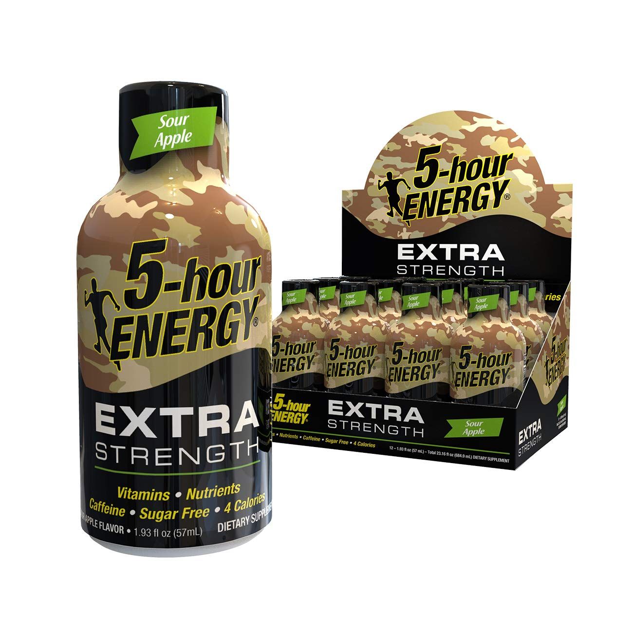 5-hour ENERGY Shot, Extra Strength, Sour Apple, 1.93 oz, 12 Count