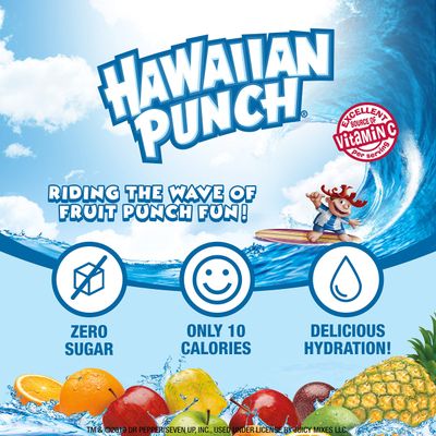 Hawaiian Punch, Kid's Choice Variety Pack- Powder Drink Mix - (5 boxes, 40 sticks) - Sugar Free & Delicious, Excellent source of Vitamin C