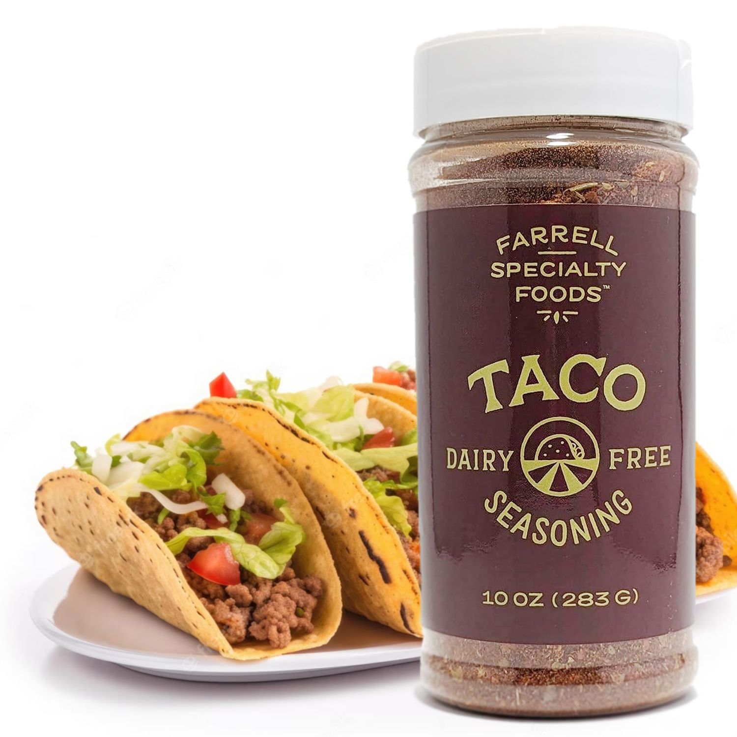Dairy Free Taco Seasoning by Farrell Specialty Foods - Dairy, Egg, Soy, Nut, &amp; Sugar Free - Delicious Taco Seasoning Mix. (Keto &amp; Vegan Friendly! 10 oz jar (283 g))