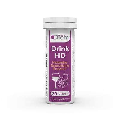 Omne Diem Drink HD Dietary Supplement: Natural Histamine Neutralizing &amp; Digesting Enzyme - Diamine Oxidase (DAO), 20 Capsules