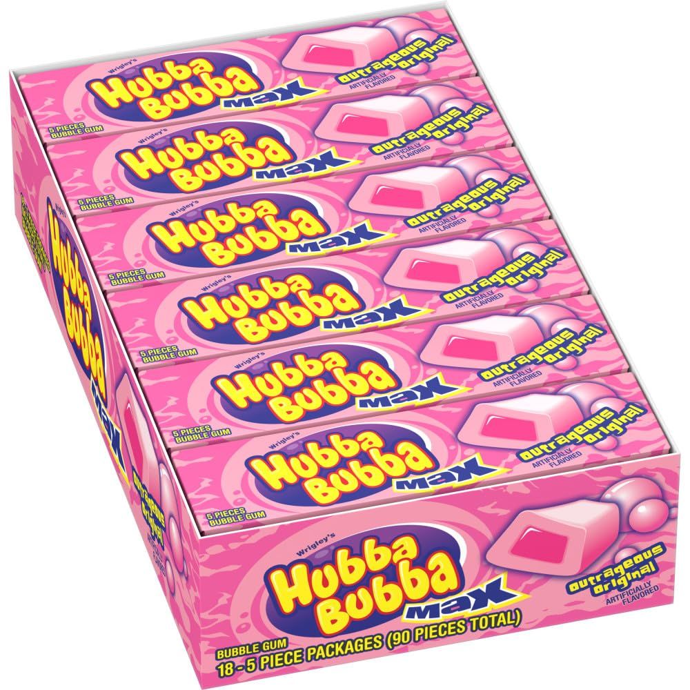 Hubba Bubba Max Bubble Gum - Original - 5 ct - 90 pk
