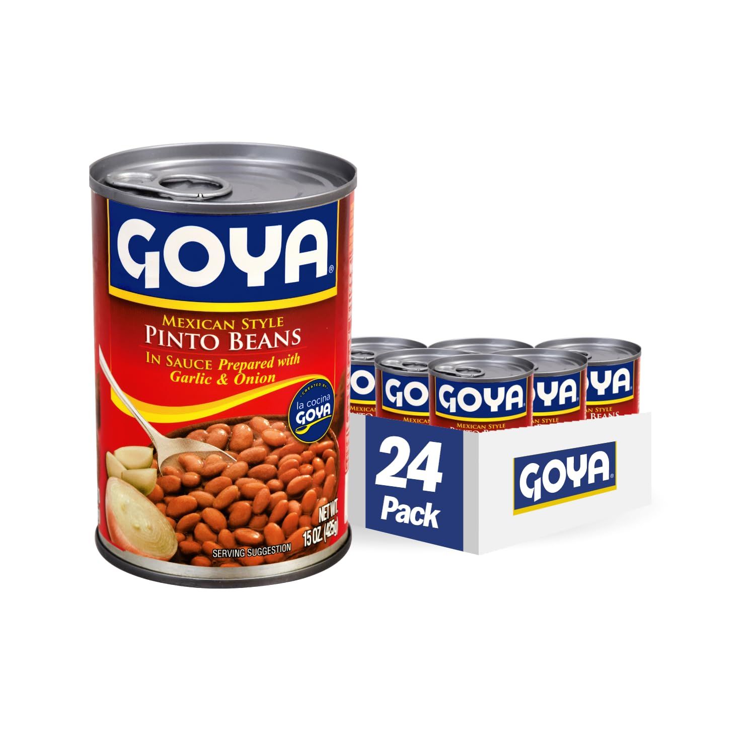 Goya Foods Mexican Style Pinto Beans, 15 Ounce (Pack of 24)