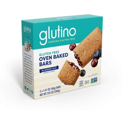 Glutino Gluten Free Breakfast Bars, Blueberry, 5-Count Boxes, 7.05oz, (Pack of 6)