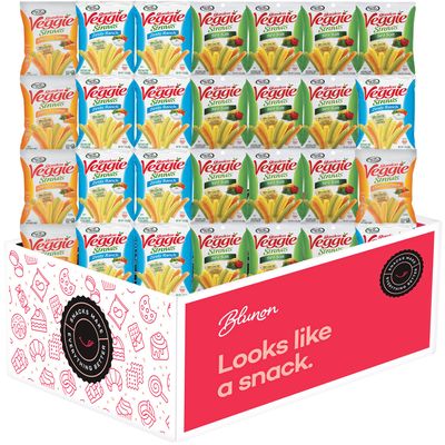 Veggie Straw Variety Pack - Assortment of Garden Sea Salt, Cheddar Cheese and Zesty Ranch Snack Size - Care Package Gift Box (30 Count)