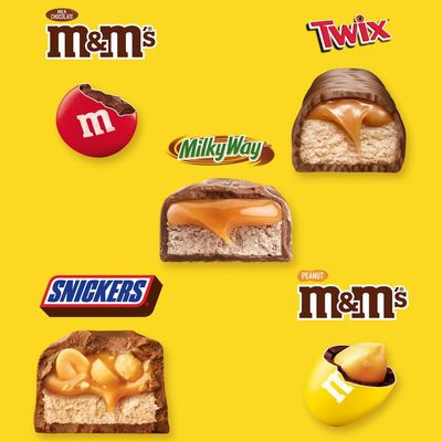 M&amp;M'S, SNICKERS, TWIX &amp; MILKY WAY Variety Pack Chocolate Candy Assortment, 90 Pieces Bag