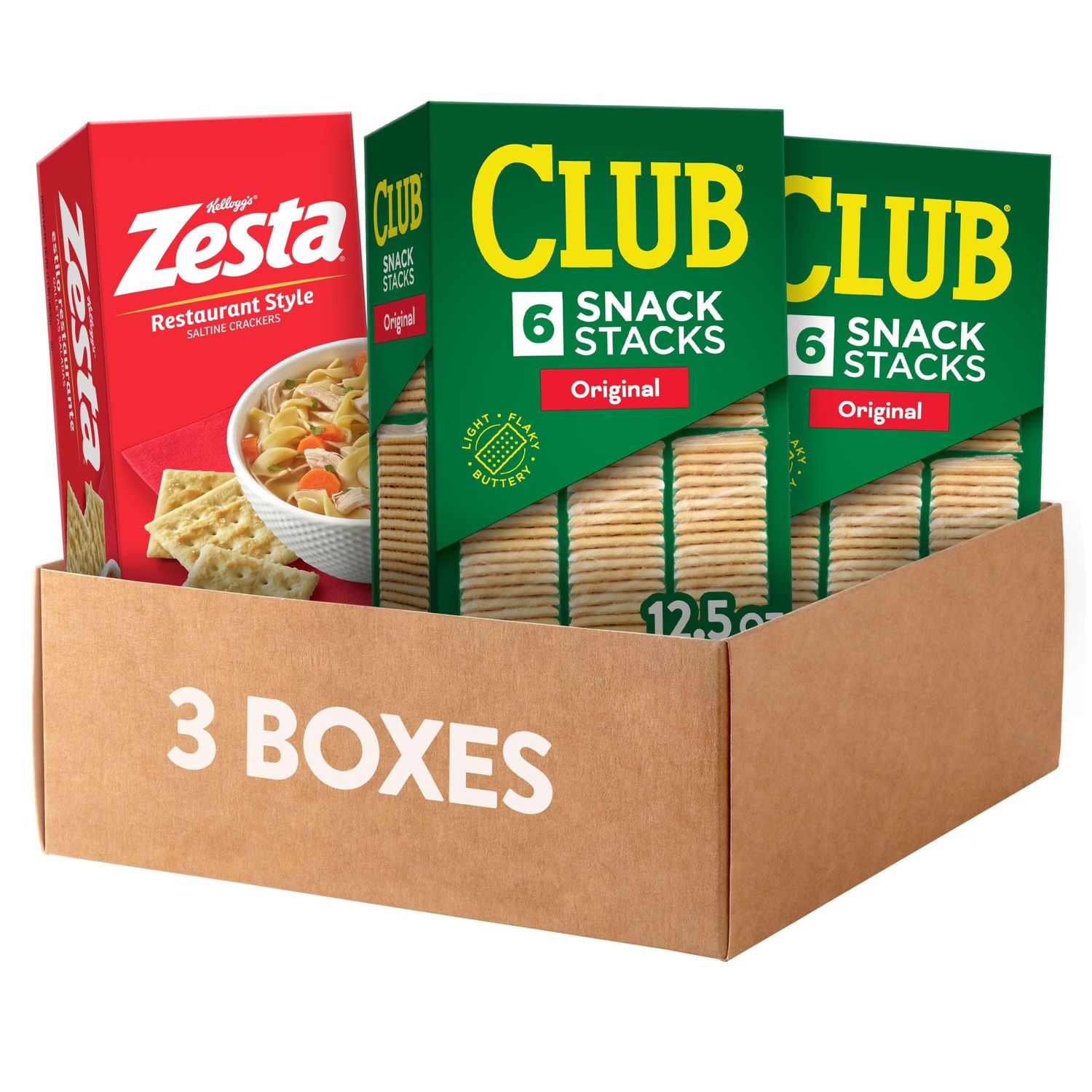Kelloggs Club and Zesta Crackers, Soup Crackers, Party Snacks, Variety Pack (4 Boxes)
