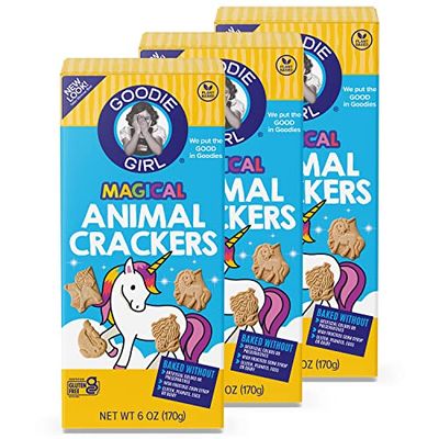 Goodie Girl Magical Animal Crackers | Gluten Free | Dairy Free | Egg Free | Peanut Free | Kosher (6oz Boxes, Pack of 3)