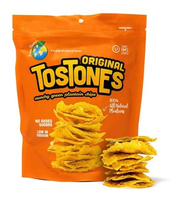 TOSTONES, Green Plantains, Re-Sealable Bag, Crunchy chips, Plantains, Flower Oil and Salt, 3.53 Oz per Unit, ORIGINAL Flavored, 8 Pack,