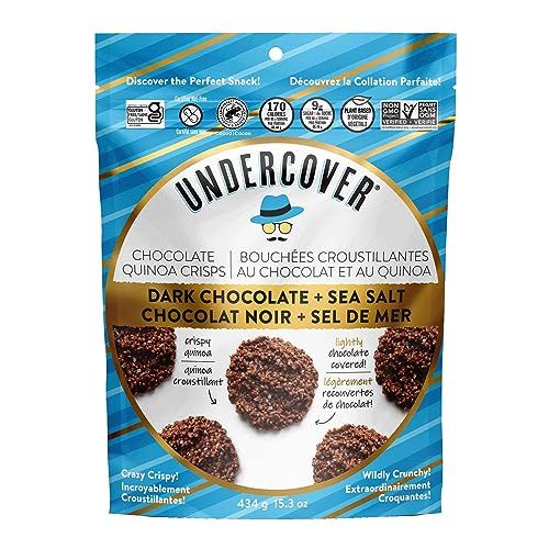 Undercover Chocolate Quinoa Crisps, Crispy Quinoa, Dark Chocolate &amp; Sea Salt - 434 Grams