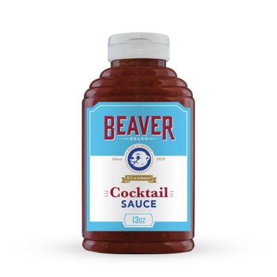 Beaver Cocktail Sauce with Fresh Grated Horseradish, 13 oz squeeze bottle